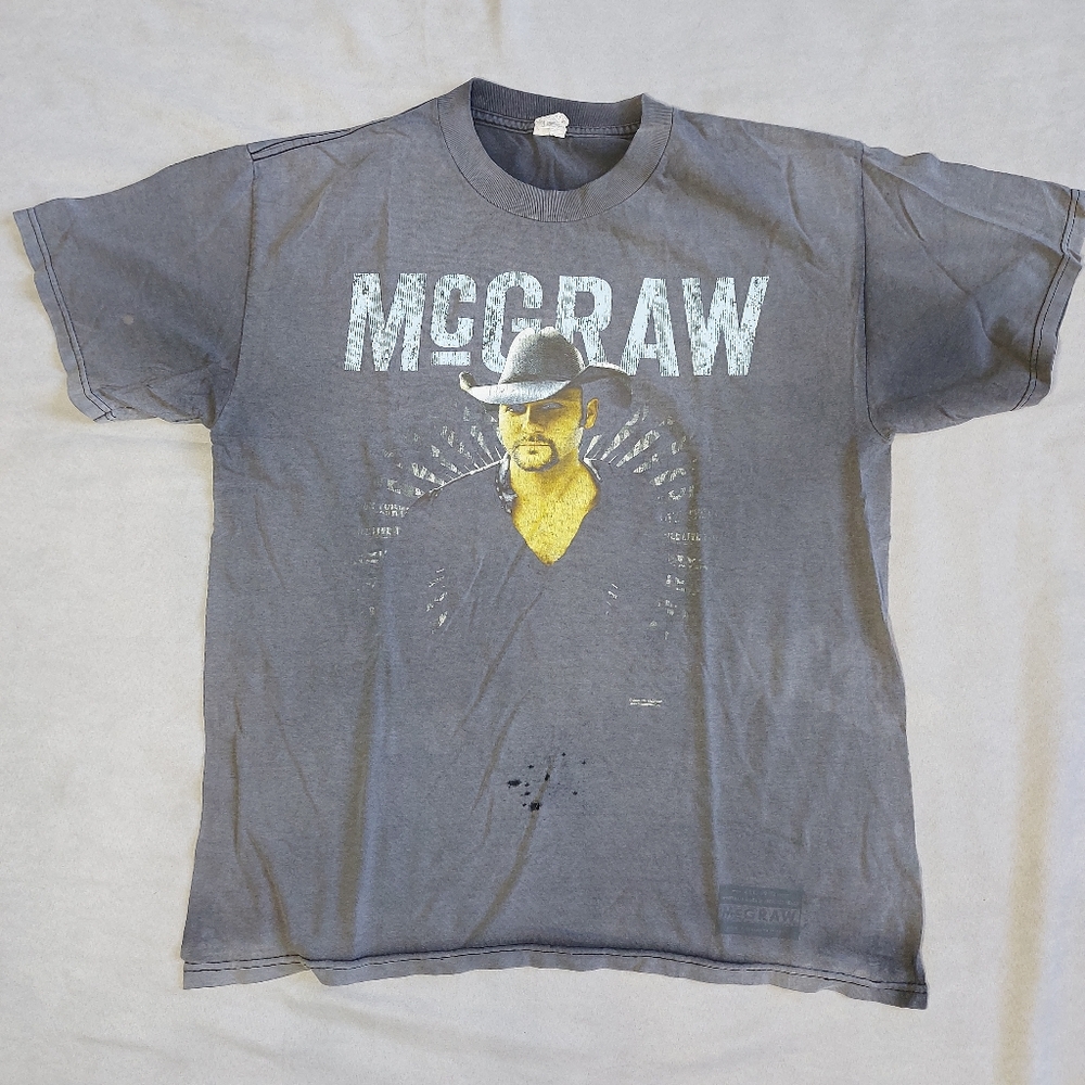 Tim McGraw 2008 Tour Concert Gray T-Shirt, Large